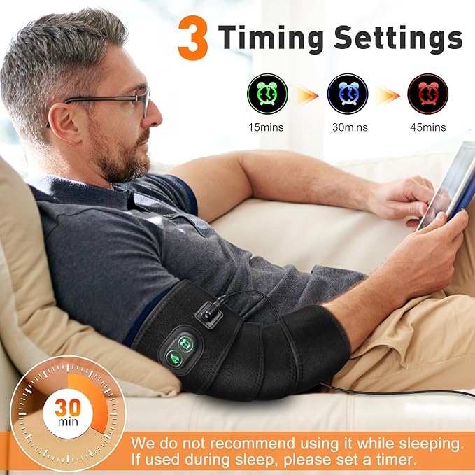 Arm Heating Pad, Extra Long Electric Heating Strap, Heated Wrap Around Wrist Brace, for Hand, Arm, Knee, Ankle, 4 Heat Levels & 3 Auto-Shutoff Timers, with 78" Long Power Cord