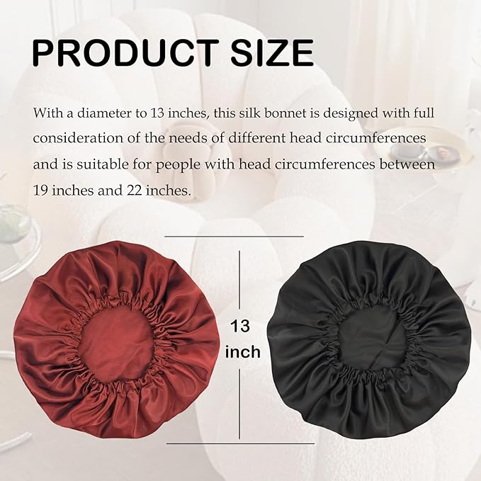 Satin Bonnet Double Layer Silk Bonnet for Sleeping Women Hair Care for Natural Curly