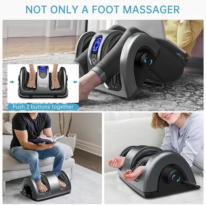 TISSCARE Foot Massager with Heat, Shiatsu Foot Massager for Plantar Fasciitis, Neuropathy, Circulation and Pain Relief, Remote Control, Deep Kneading, Gifts for Women Men Mom Dad