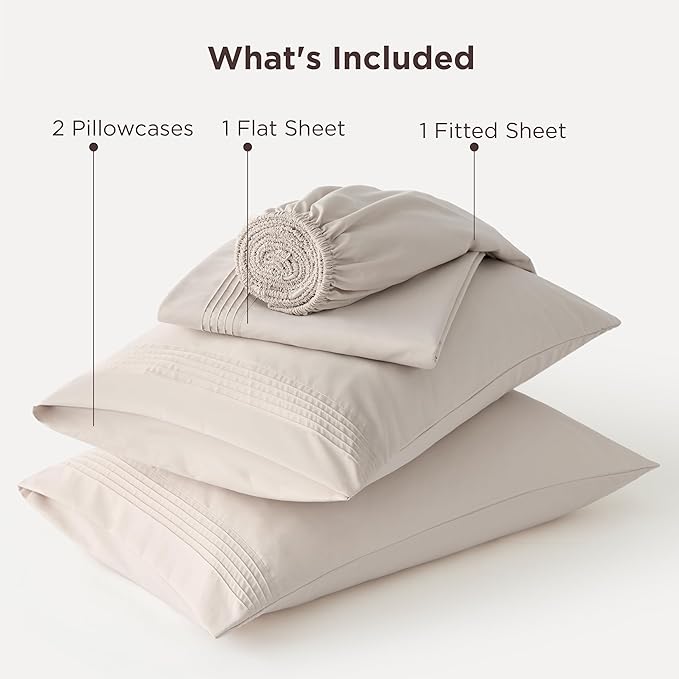 Bedsure Deep Pocket California King Sheet Sets - Fits Mattresses Up to 21 Inches Thick - 4 Piece Bed Sheets, Moisture Wicking, Soft & Cooling Bedsheet & Pillowcases, Easy & Secure Fit, Linen
