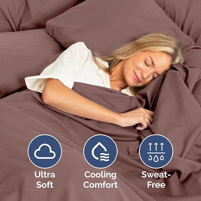 Twin Size 3 Piece Sheet Set - Extra Soft, Breathable & Cooling Sheets - Hotel Luxury Durable Bed Sheets for Women & Men - Deep Pockets, Easy-Fit & Wrinkle-Free Sheets - Clay Oeko-Tex Bed Sheet Set