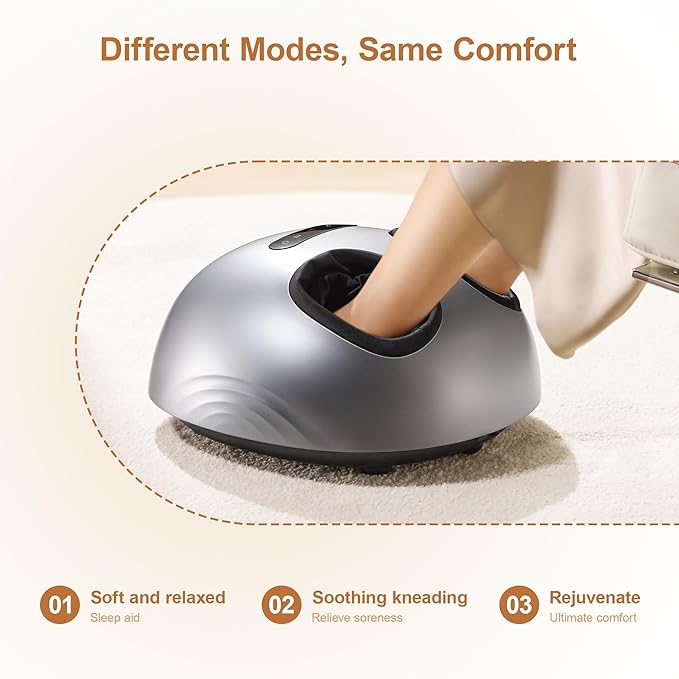 Foot Massager Machine with Heat, Double Shear Massage Core, Shiatsu Feet Massager with Airbag Full Wrapped, Plantar Fasciitis Massage, Automatic Foot Kneading Points, Gifts for Family and Friends