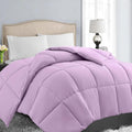 EASELAND King Size Down Alternative Comforter - Quilted Duvet Insert for All Seasons, Soft Lightweight with Corner Tabs, Summer Winter Warm Bedding, Lavender 90x102 Inches