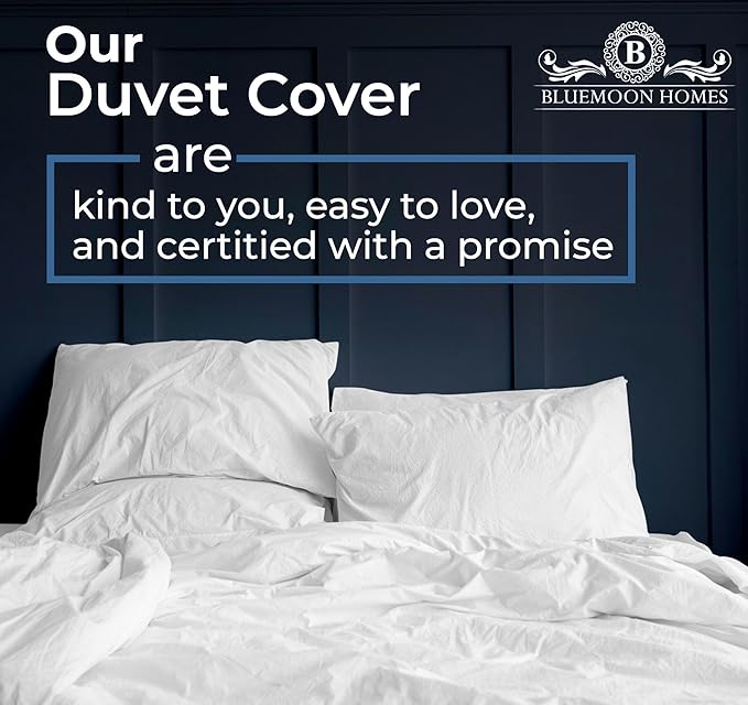 Bluemoon Homes Queen Duvet Cover 1 Piece 1000 Thread Count 100% Egyptian Cotton Long Staple Quilt Cover Full Size, Silky Soft, Breathable with Hidden Zipper Closure Duvet Cover (Ivory)
