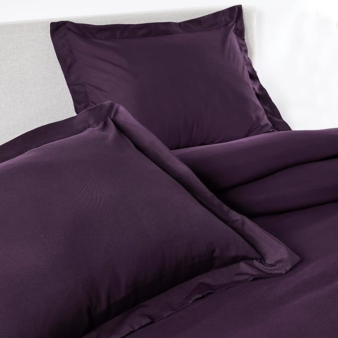 PeachSkinSheets 1500tc Level of Softness Soft Cooling Duvet Cover Set | King/Cali King Size - Eggplant