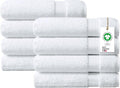 Delara 100% Organic Cotton Towels 650 GSM Plush Feather Touch Quick Dry Bath Towel, Pack of 8 GOTS Certified, Oeko-Tex Green Certified, Organic Cotton Bath Towel, 30"X58"
