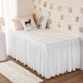 RIMELA Dorm Bed Skirt Twin XL 36 Inch Drop, Easy to Install Extra Long Wrap Around Elastic Dust Ruffle, White Bedskirt Solid Silky Fabric Machine Washable (Twin XL 80“L x 39”W & Twin 75“L x 39”W)