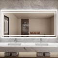 Bathroom Mirror with Lights 40"X84" with Front Light and Backlit, Tempered Glass, Wall Mount Horizontal/Vertical, Stepless Dimmable, 3 Colors, Anti Fog, Bathroom Memory LED Mirror