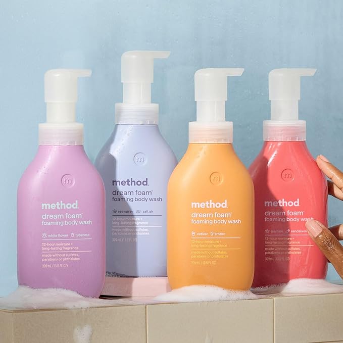 Method Dream Foam, Foaming Body Wash, Vetiver + Amber, 13.5 oz