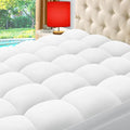 ELEMUSE California King Cooling Bamboo Viscose Mattress Topper for Back Pain, Extra Thick Mattress Pad Cover, Plush Soft Pillowtop with Elastic Deep Pocket, Overfilled Down Alternative Filling