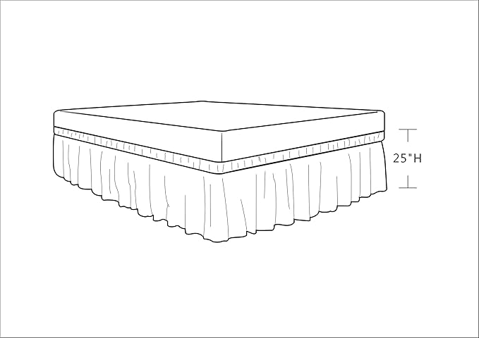 Biscaynebay Wrap Around Bed Skirts for Queen Beds Extra Long Drop of 25", Silver Grey Adjustable Elastic Dust Ruffles Easy Fit Wrinkle Resistant Silky Luxurious Fabric Machine Washable