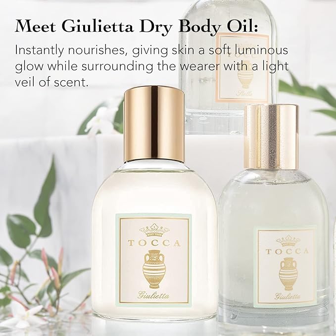 Tocca Giulietta Scented Dry Body Oil, 3.4 Fl Oz - Olio Sublime Profumato Body Fragrance Featuring Pink Tulips, Green Apple & Vanilla Orchid