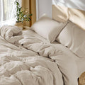 SONORO KATE 100% French Linen Duvet Cover, Soft Breathable for Hot Sleepers, Moisture Wicking & Durable Cover Set - Zipper Closure & 4 Corner Ties Duvet Covers 3 Piece (Linen,Cal King)