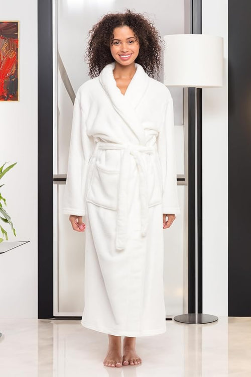 Alexander Del Rossa Plush Robe for Women, Long Fleece Winter Bath Robe, Plus Size