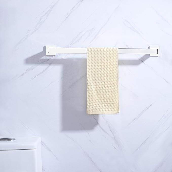 LANC Bath Towel Bars Chrome Polished 2 Pack 24-Inch Bathroom Towel Rail Square Towel Racks Kitchen Towel Holders Stainless Steel Wall Mount Silver Towel Hanger Towel Rods,A8804-6CP