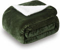 SOCHOW Sherpa Fleece Throw Blanket, Double-Sided Super Soft Luxurious Plush Blanket Throw Size, Olive Green, 50x60 inches