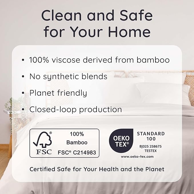 Bambaw 100% Viscose Derived from Bamboo Sheets King Size Set – 4pcs Luxury Bed Sheet Set, Best Cooling Sheets for Hot Sleepers, Soft & Breathable, Fits Up to 16'' Deep Pocket (Sand)