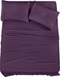 Utopia Bedding Full Sheet Set – 4 Piece Bed Sheets for Full Size Bed, Soft and Breathable Microfiber, Includes 1 Fitted Sheet, 1 Flat Sheet and 2 Pillowcases (Dark Purple)