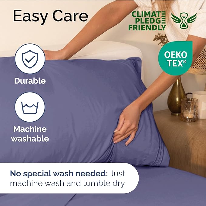 Twin Size 3 Piece Sheet Set - Extra Soft, Breathable & Cooling - Hotel Luxury Durable Bed Sheets for Women & Men - Deep Pockets, Easy-Fit & Wrinkle-Free - French Violet Oeko-Tex