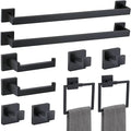 10 Pieces Bathroom Hardware Accessories Set Black Towel Bar Set Towel Holder Racks Set for Bathroom,SUS304 Stainless Steel,Wall Mounted 23.6-Inch