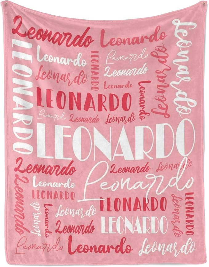 Name Blanket Personalized Blanket for Adult Kids Flannel Customize Throw Blanket Custom (Color 01, 50 x 60 Inches)