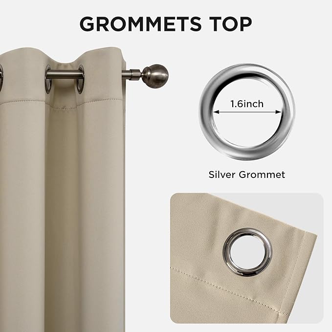 Joydeco Blackout Curtains 120 Inch Length 2 Panels Set, Thermal Insulated Long Curtains& Drapes 2 Burg, Christmas Drapes for Living Room Bedroom Window