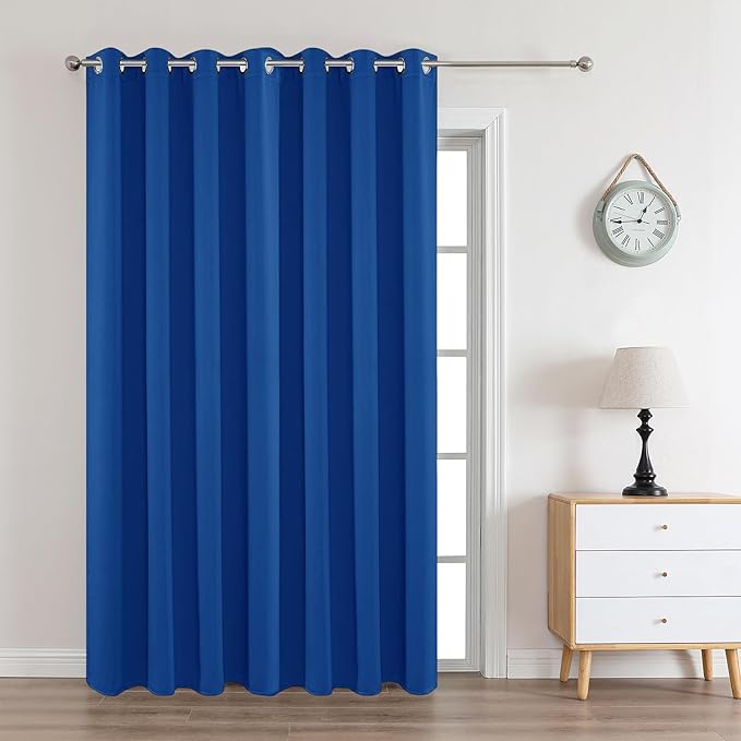 Joydeco Blackout Curtains 108 Inches Long 1 Panel, Thermal Insulated Long Curtains& Drapes 1 Piece, Room Darkening Grommet Drapes for Living Room Bedroom Window (W70 x L108 Inch, Royal Blue)