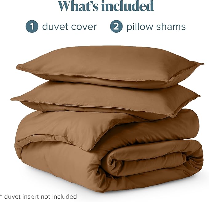Bare Home Bedding Duvet Cover King Size - Premium 1800 Super Soft Collection - Lightweight, Cooling - Soft Breathable Bedding Duvet Cover (King, Caramel)