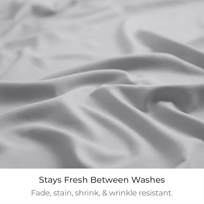 Mellanni Bed Skirt Cal King Size- Bed Skirting - 15-Inch Tailored Drop Pleated Dust Ruffle - Hotel Luxury Bedding - Wrinkle, Fade, Stain Resistant - 1 Bedskirt (Cal King, Light Gray)