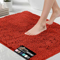 GORILLA GRIP Bath Rug Mat 30x20, Soft Absorbent Chenille, Quick Dry Microfiber Mats, Rubber Backing Washable Shower Floor Rugs, Bathmat Runner, US Designed Bathroom Accessories Decor, Sunset Orange