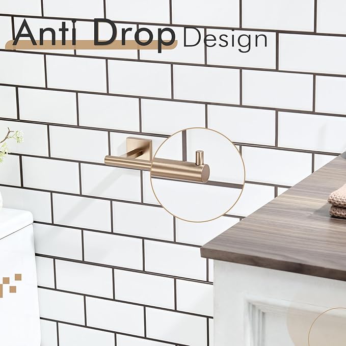 KOKOSIRI Toilet Paper Holder Champagne Bronze Toilet Roll Holder Hold Mega Rolls Kitchen Bathroom Tissue Paper Dispenser Stainless Steel, B2005CPG
