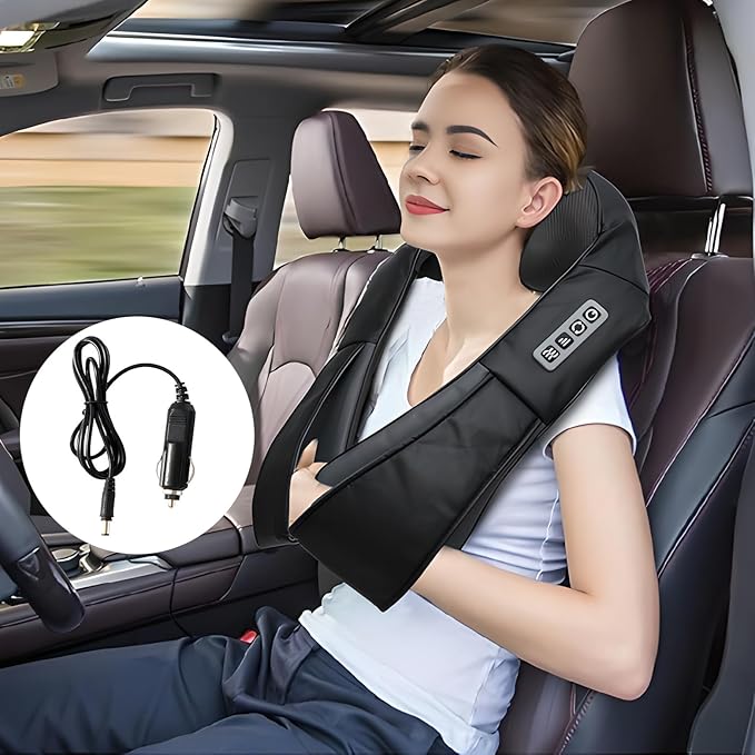 Shiatsu Neck and Back Massager with Heat, Electric Deep Tissue Kneading Neck and Shoulder Massage, Best Gifts for Women Men Mom Dad Mothers Fathers Day Birthday Gift (NOT Cordless)