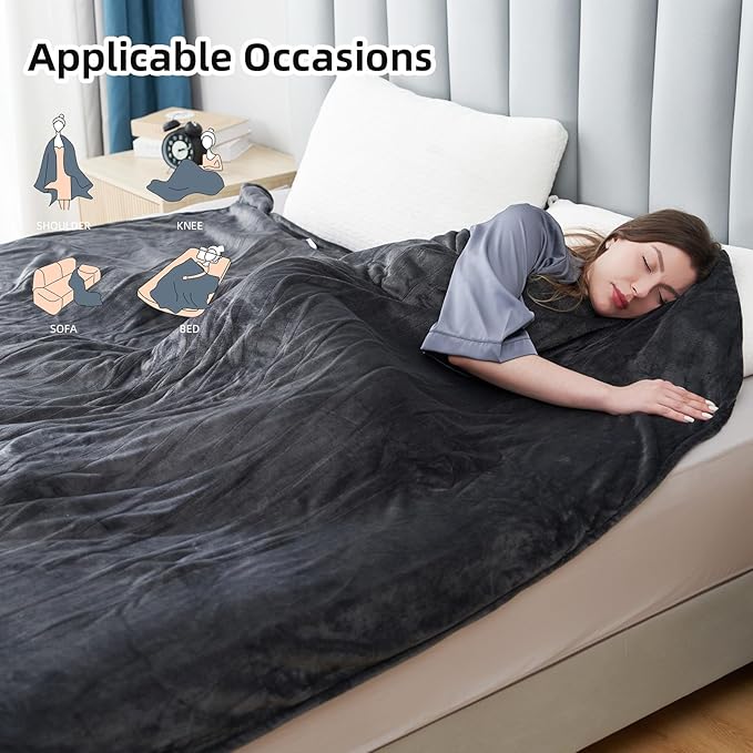 Electric Heated Blanket Full Size 72"x84", Cozy Soft microplush Large Oversized, 6 Heating Levels & 1-10 Hours Auto Off Machine Washable, Dark Gray