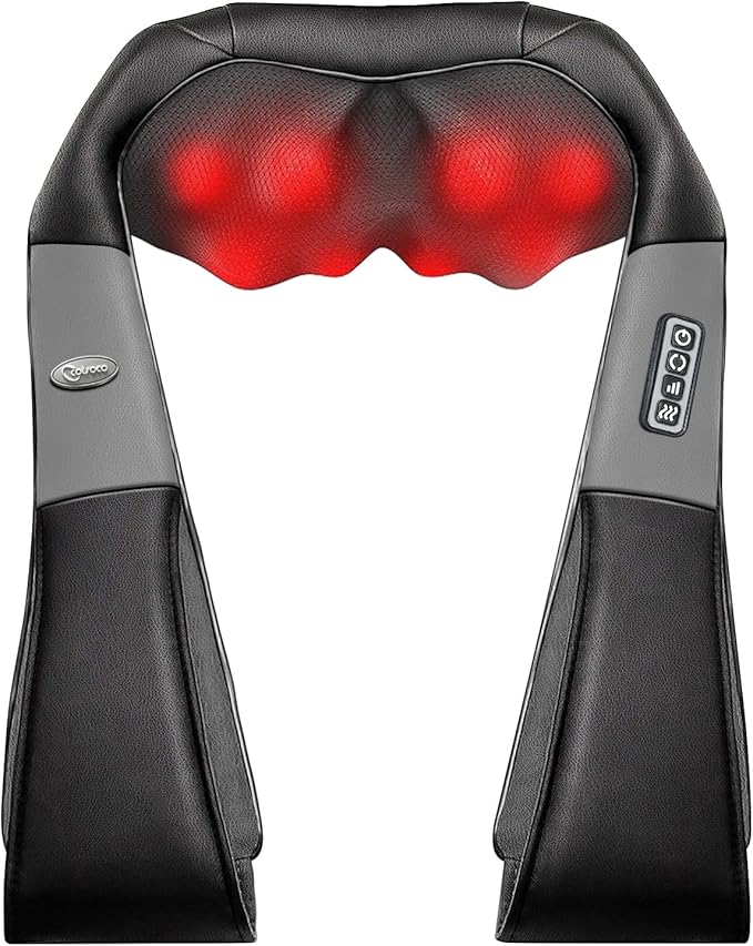 cotsoco Neck Massager, Shiatsu Neck and Back Massager with Heat for Pain Relief, Deep Tissue 3D Kneading Massage Pillow, Relaxation Gifts for Men and Women, Gifts for Dad, Elderly, Wife（Dark Gray）