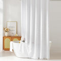 78 Inch Shower Curtain White Shower Curtain Fabric 72x78 Shower Curtains Cloth Textured Tufted Chevron Elegant Shower Curtains Waterproof for Bathroom