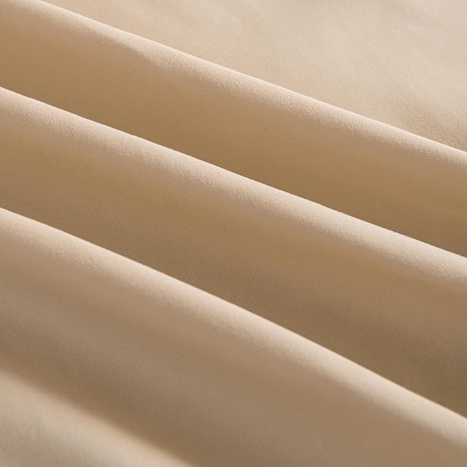 Bed Skirt Twin Size Ruffled Bed Skirt with Split Corners, 12 Inch Drop Dust Ruffle Bed Skirt with Platform, Twin,12 Inch, Light Camel