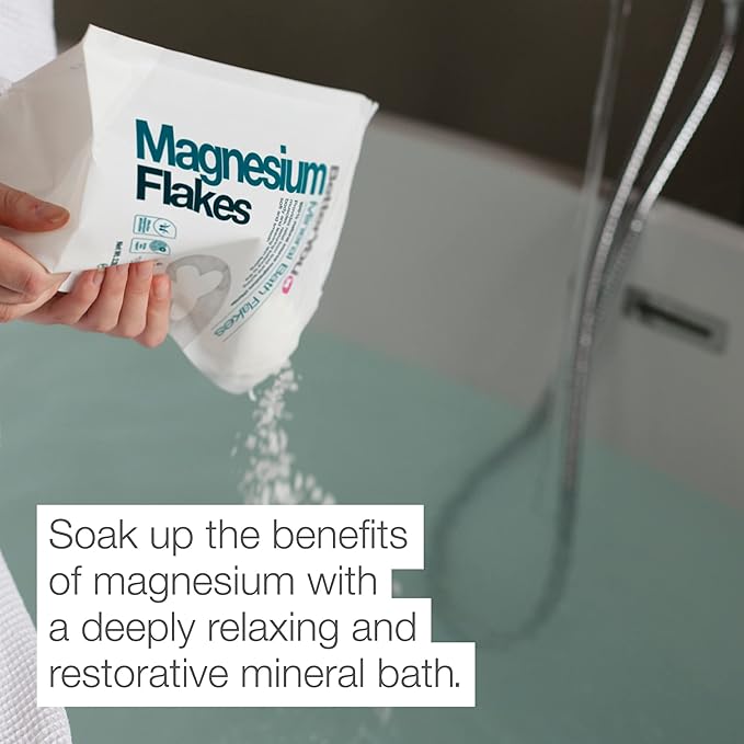 BetterYou Magnesium Mineral Bath Flakes - Mineral Bath Salts with Magnesium Chloride - Foot Bath or Body Bath Soak - Safe On Sensitive Skin - 2.3 lb (Pack of 2)