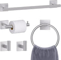 Brushed Nickel Toilet Paper Holder Towel Bar Set, 5 Pieces Bathroom Hardware Accessories Set, 23.6 Inch Stainless Steel Towel Racks for Bathroom Wall Mounted