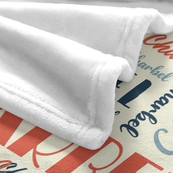 Name Blanket Personalized Blanket for Adult Kids Flannel Customize Throw Blanket Custom (Color 08, 40 x 50 Inches)