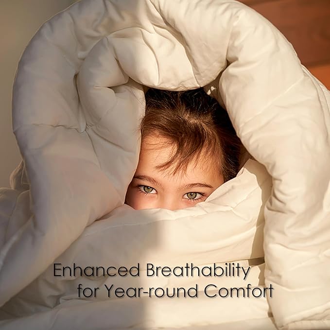 EP Mode Warm Weight Wool Comforter for Winter, Purely Natural Duvet Insert, 100% Australian Wool Filling (400GSM, Size Queen)