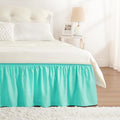 RIMELA Spa Blue Bed Skirt King Size 18 Inch Drop, Elastic Bed Skirting for Bed Base and Frame, Bedding Dust Ruffle Easy to Install, Lightweight Wrap Around Adjustable Bedskirt