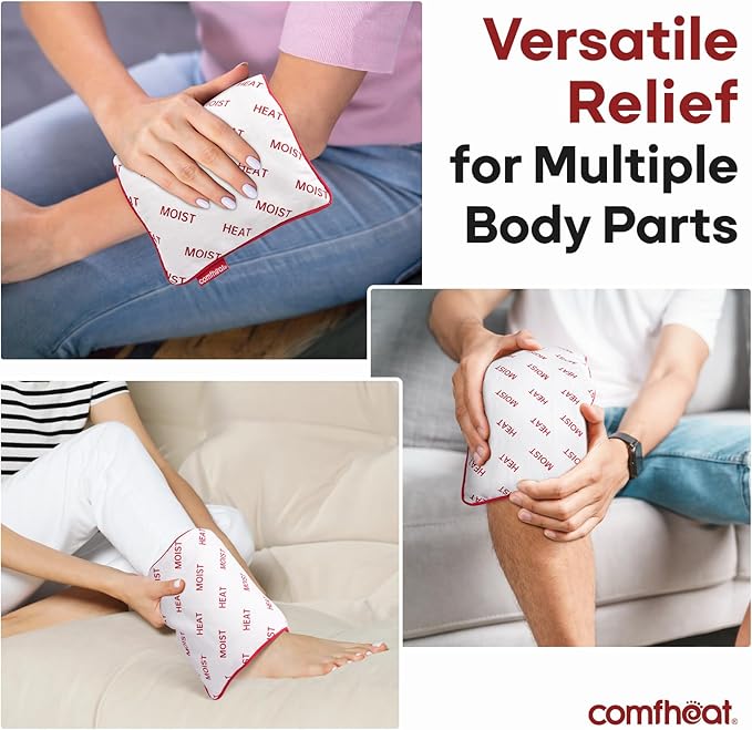 Small Heating Pad Microwavable with Cotton Washable Cover 11x6.3 Lavender Heat Pad for Pain Relief, Natural Fillings Moist Warm Compress, Microwave Hot Pack for Muscles, Joints