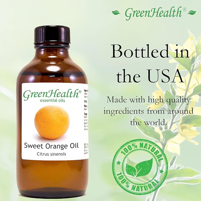 Sweet Orange Essential Oil - 1 Gallon - Plastic Jug - 100% Pure & Uncut - GreenHealth