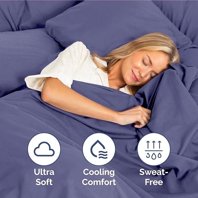Twin XL Size 3 Piece Sheet Set - Extra Soft, Breathable & Cooling Sheets - Hotel Luxury Bed Sheets for Women & Men - Deep Pockets, Easy-Fit & Wrinkle-Free Sheets - Twilight Purple Oeko-Tex Bed Sheets