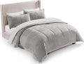 UGG Blissful Comforter Set with 2 Pillow Shams Reversible White Comforter Plush Fluffy Warm Bed Set Premium Hypoallergenic Down Alternative Bedding Breathable, King/California King, Seal Gray