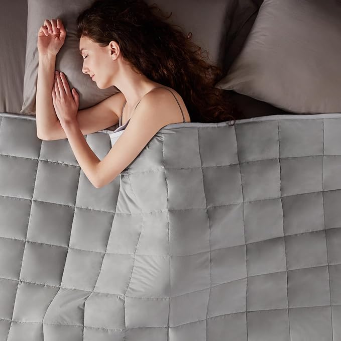Weighted Blanket Queen Size (60"x80" 17lbs),Ultra Soft and Cozy Cooling Weighted Blanket Queen Size for Adult,Heavy Blanket with Machine Washable Soft Blanket, Stone Grey