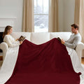 King Size Heated Blanket for Bed - 100" X 90" Dual Control Electric Blanket King with 5 Heat Levels, 10H Auto Off, Overheat Protection, Washable Flannel Sherpa Heating Blankets, Red