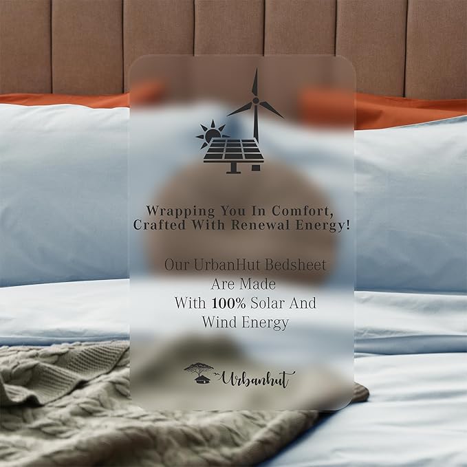URBANHUT 1000 Thread Count Damask Striped California King Sheet Set Egyptian Cotton, Long Staple Soft & Breathable, 4 Pc Bed Sheet Sets, Luxury Hotel Sateen Sheets Fits 16" Deep Pocket - Light Blue