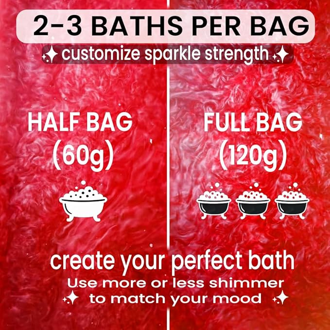 Red Shimmer Bath Bomb in A Bag - Handmade Strawberry Scented Bath Bombs for Women, Kids and Men - Bulk Bathbomb Fizzies Perfect for Boys and Girls All Ages (Small, Red)