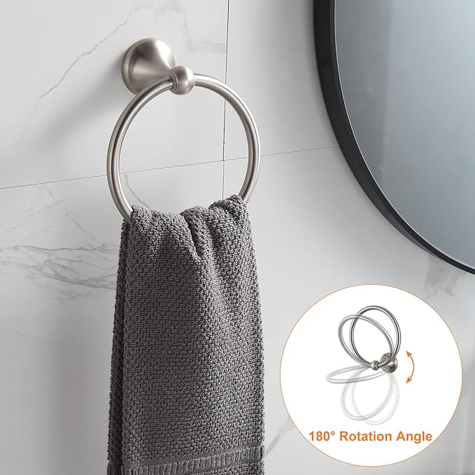 BGL Bathroom Hardware Set Brushed Nickel Adjustable Expandable Bath Towel Bars Bathroom Accessory Set Towel Racks 8-Pieces Wall Mount